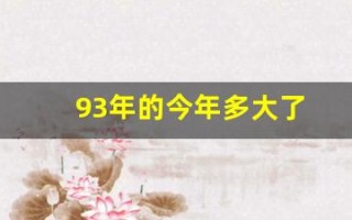 93年的今年多大了(93年的今年多大了)