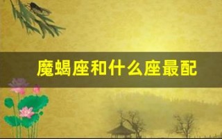魔蝎座和什么座最配(魔蝎座与什么星座最配)